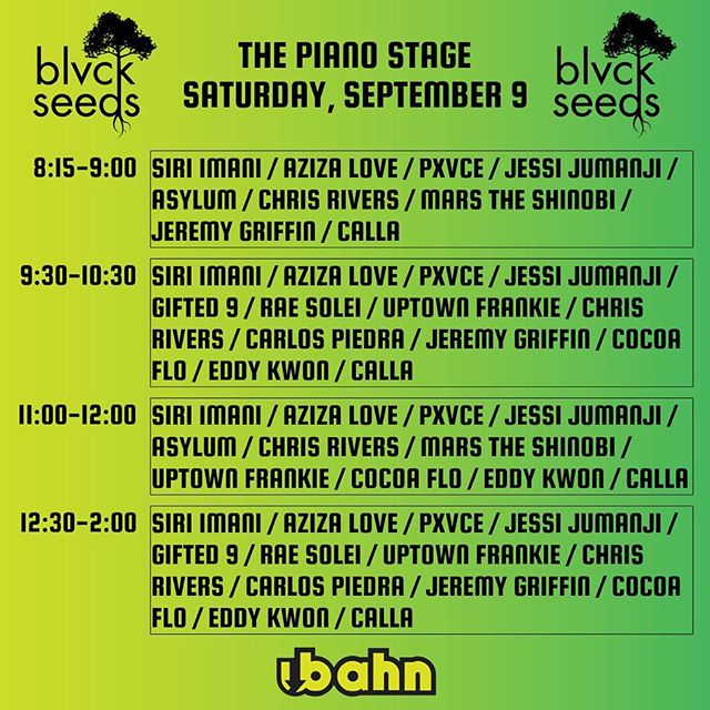 Do not forget to stop by the Piano Stage and catch @blvckseeds perform! #UbahnFest